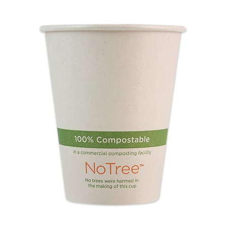WORLD CENTRIC NoTree Paper Hot Cups, 8 oz, Natural, PK1000 CUSU8
